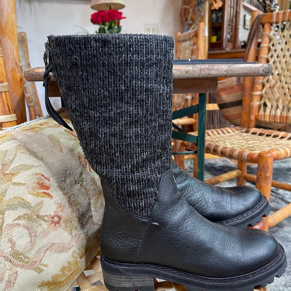 Henry Beguelin Wool & Calfskin Leather Boots Size 37 (US 6.5)